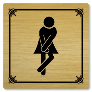 WC ženy, 80x80mm, zlatá, Nebraska